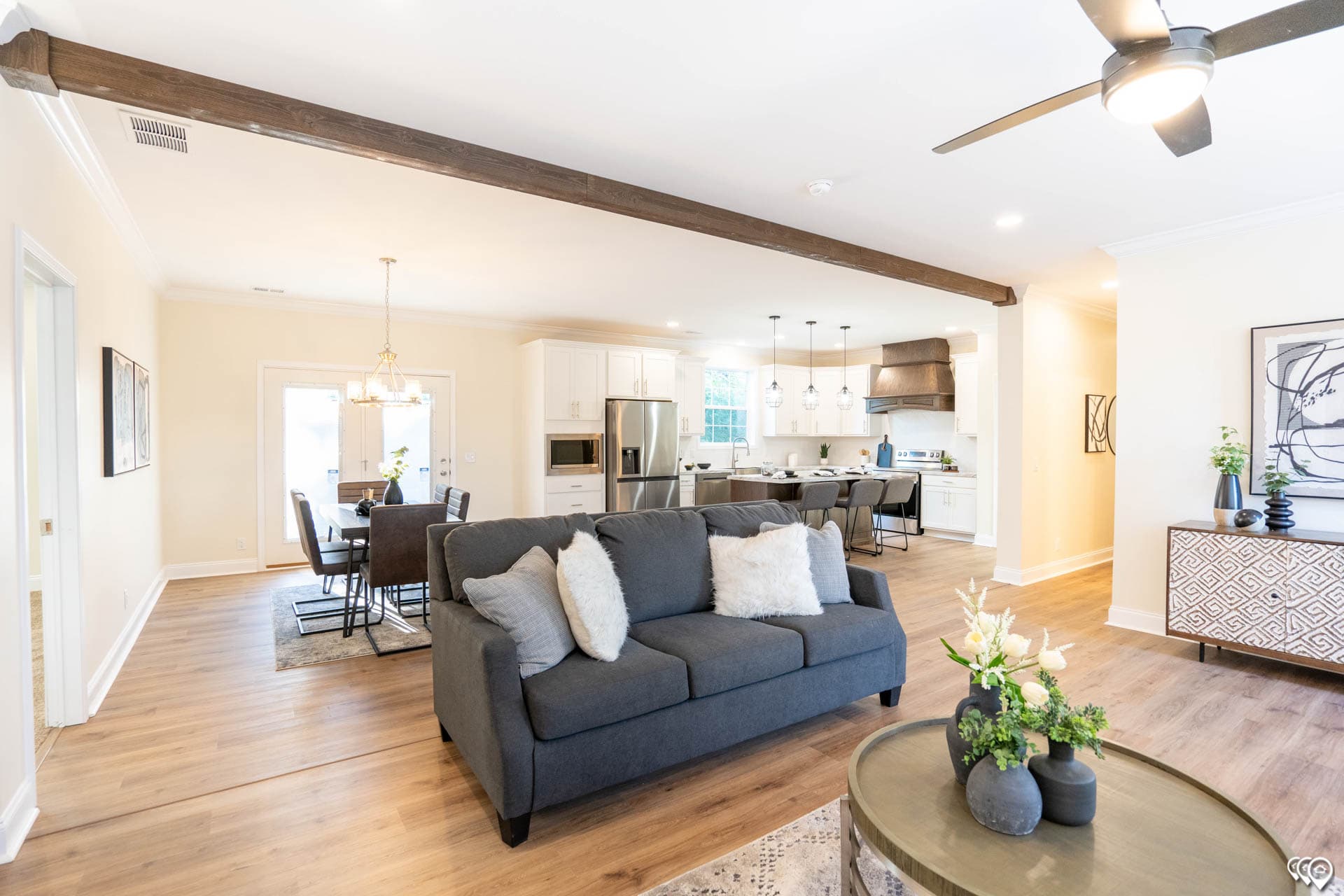 The riverview interior home features