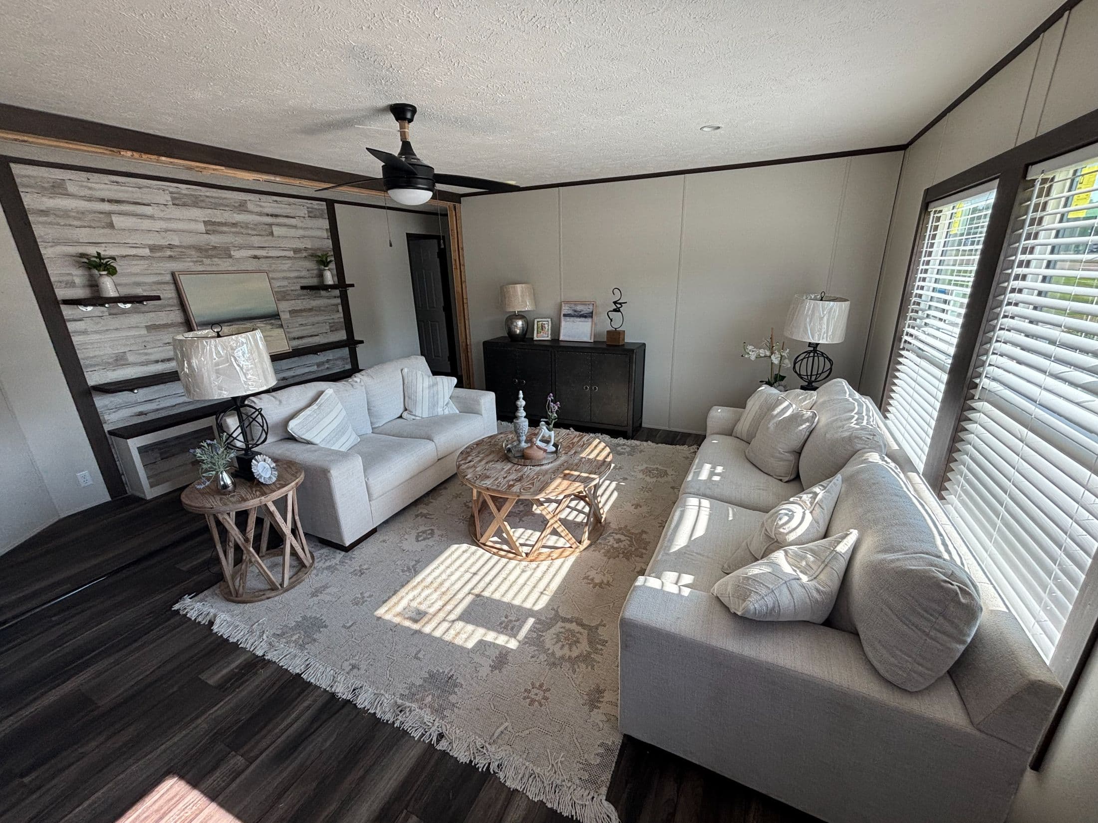 Southern farmhouse interior and hero home features