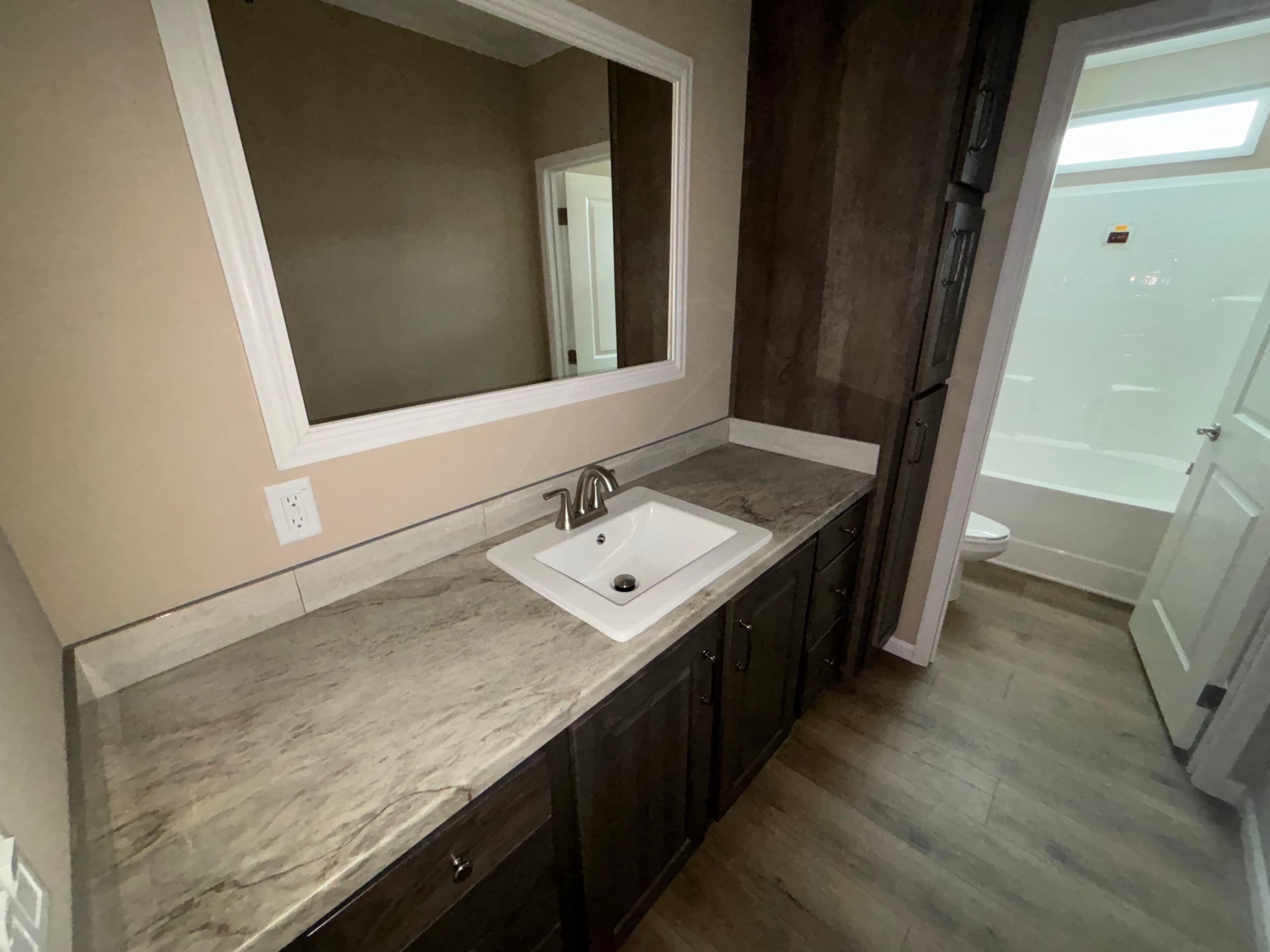 The hexagon bathroom home features