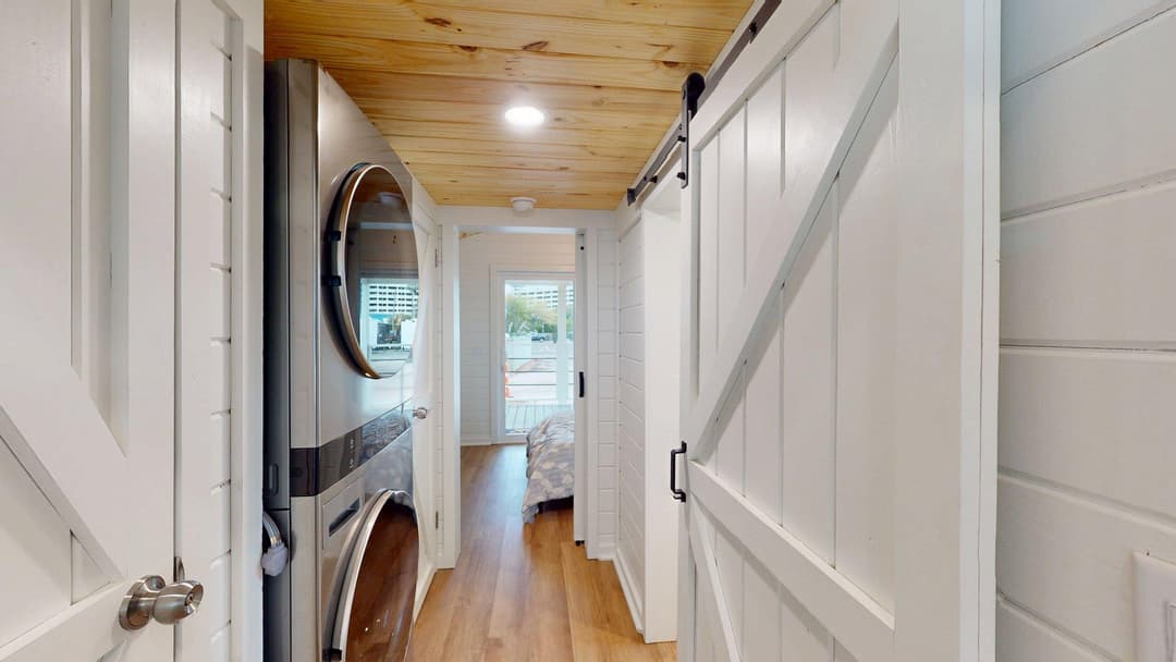 The blue wing interior home features