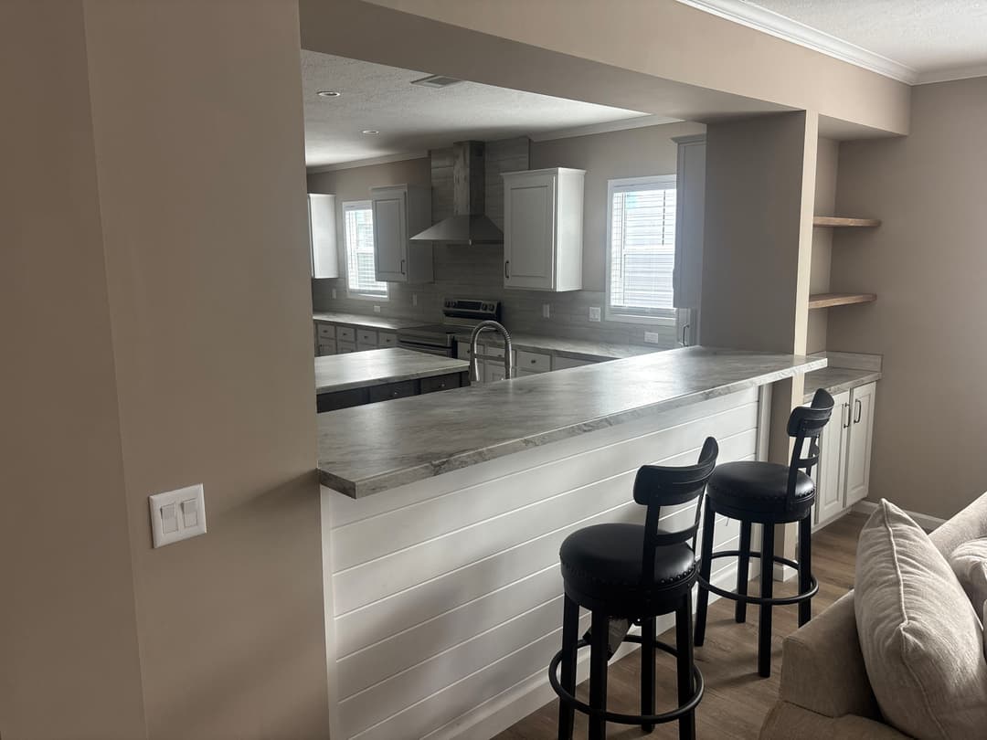 The hexagon interior home features