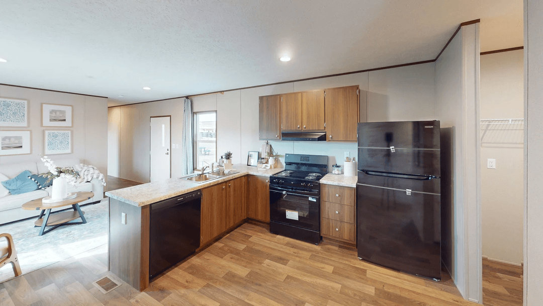 Hickory kitchen, interior, and hero home features
